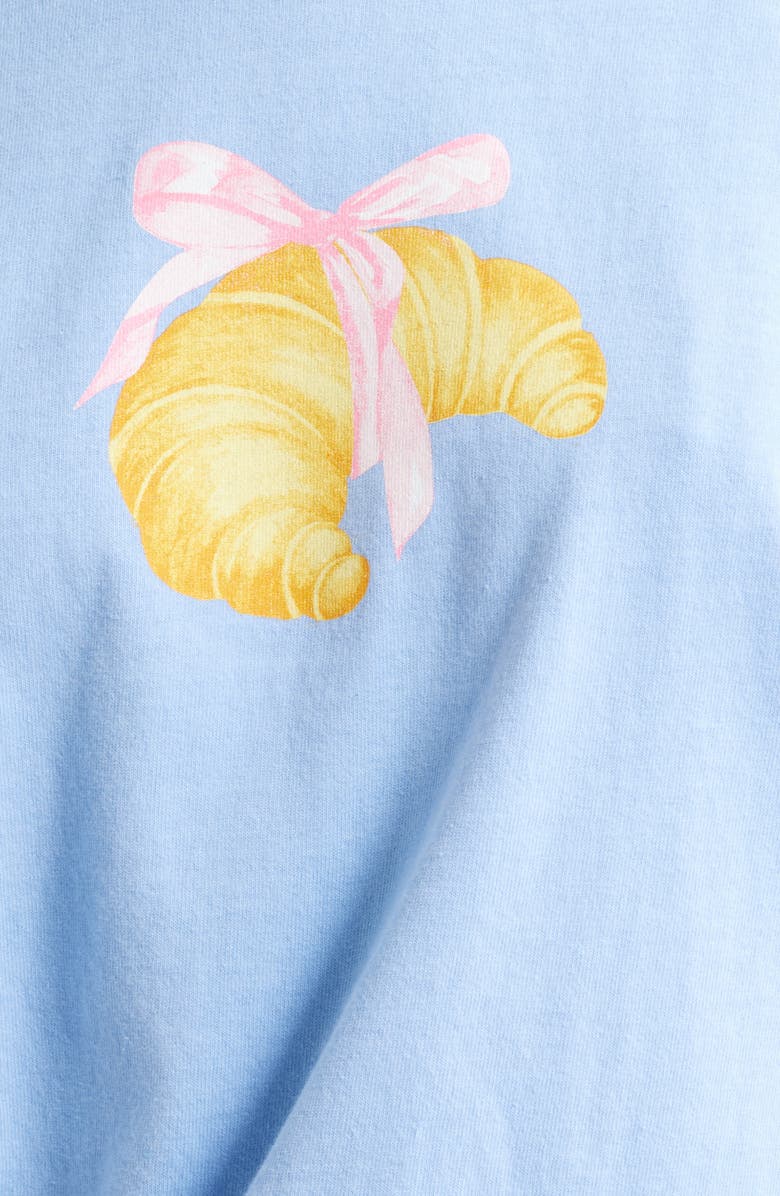 Vinyl Icons Croissant Cotton Graphic T-Shirt, Alternate, color, Blue
