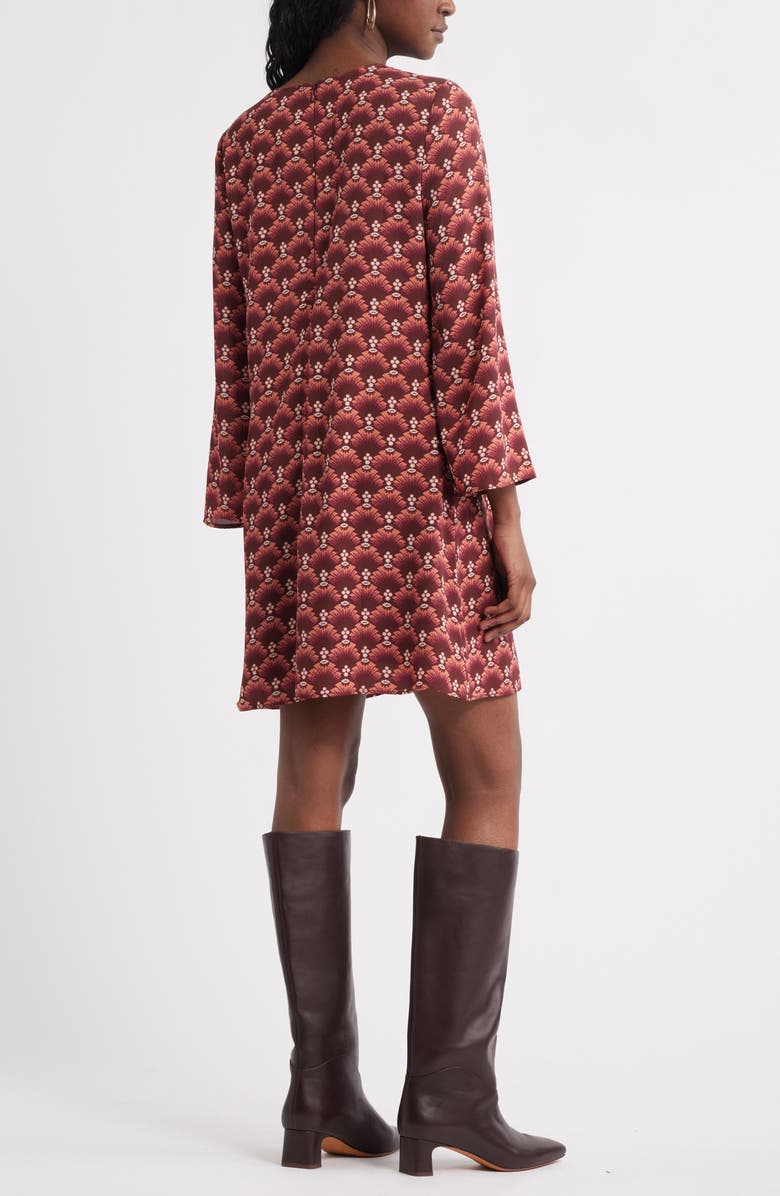 Chelsea28 Geo Print Shift Dress, Alternate, color, Brown Esme Fan