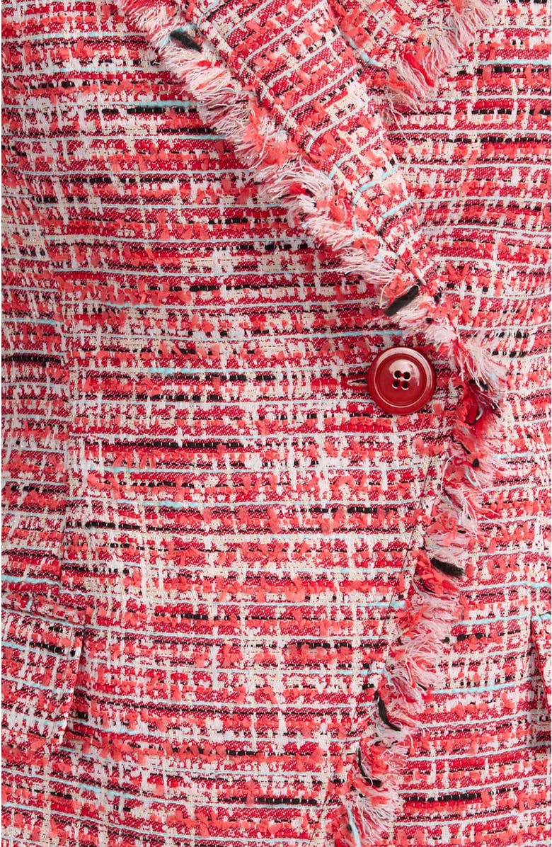 Santorelli Malli Single Button Jacket in Modern Tweed, Alternate, color, Chili Pepper