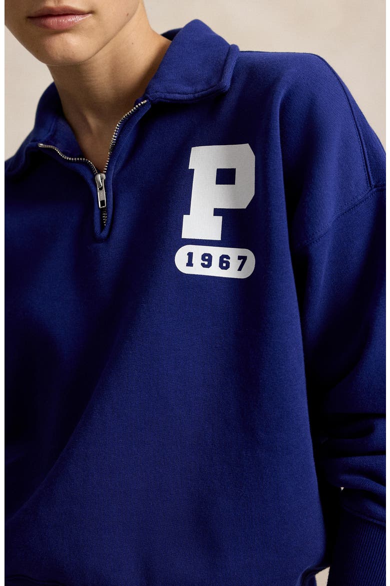 Quarter Zip Graphic Sweatshirt, Alternate, color, FALL ROYAL