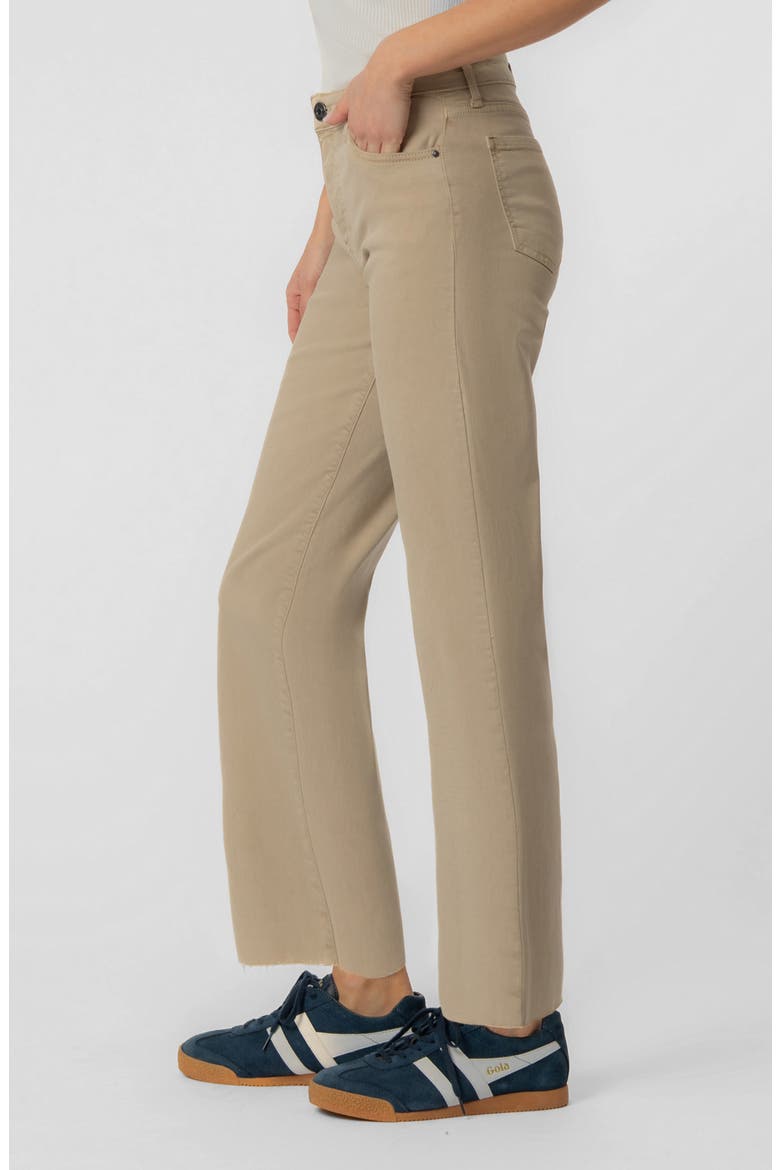 Raw Hem High Waist Ankle Wide Leg Jeans, Alternate, color, OAT