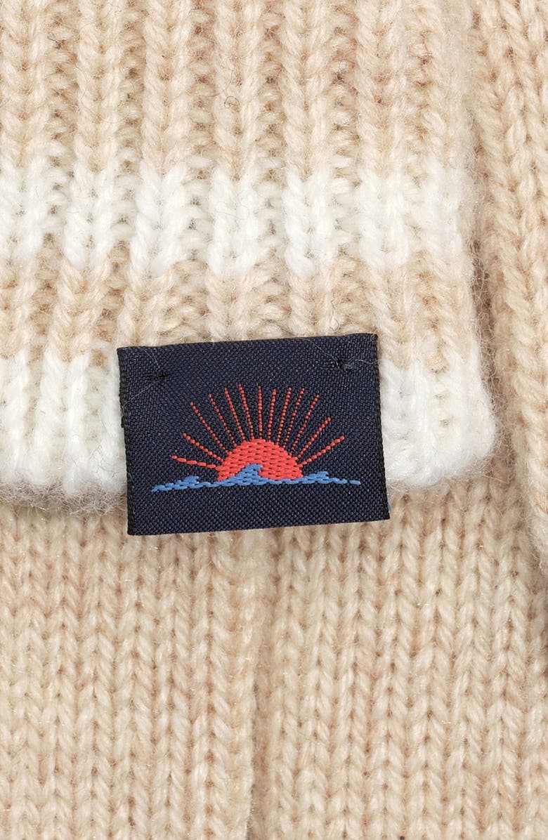 Faherty Retro Stripe Gloves, Alternate, color, Oatmeal Heather