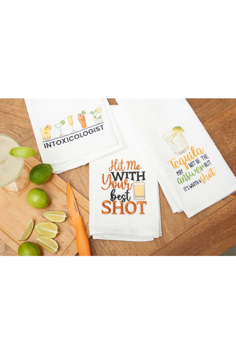 "Intoxicologist" Waffle Weave Dishtowel, Alternate, color, Orange