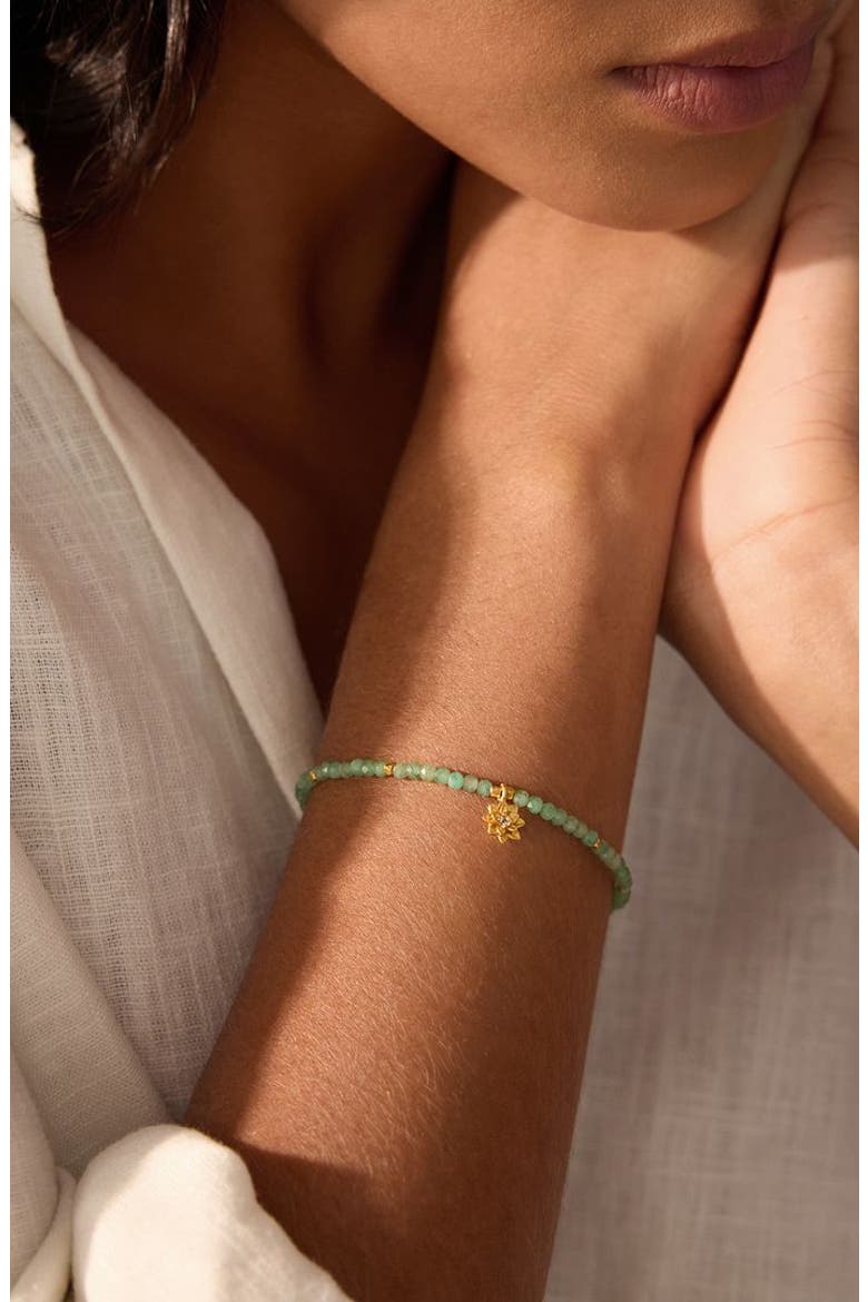 Emerald Lotus May Birthstone Bracelet, Alternate, color, Green