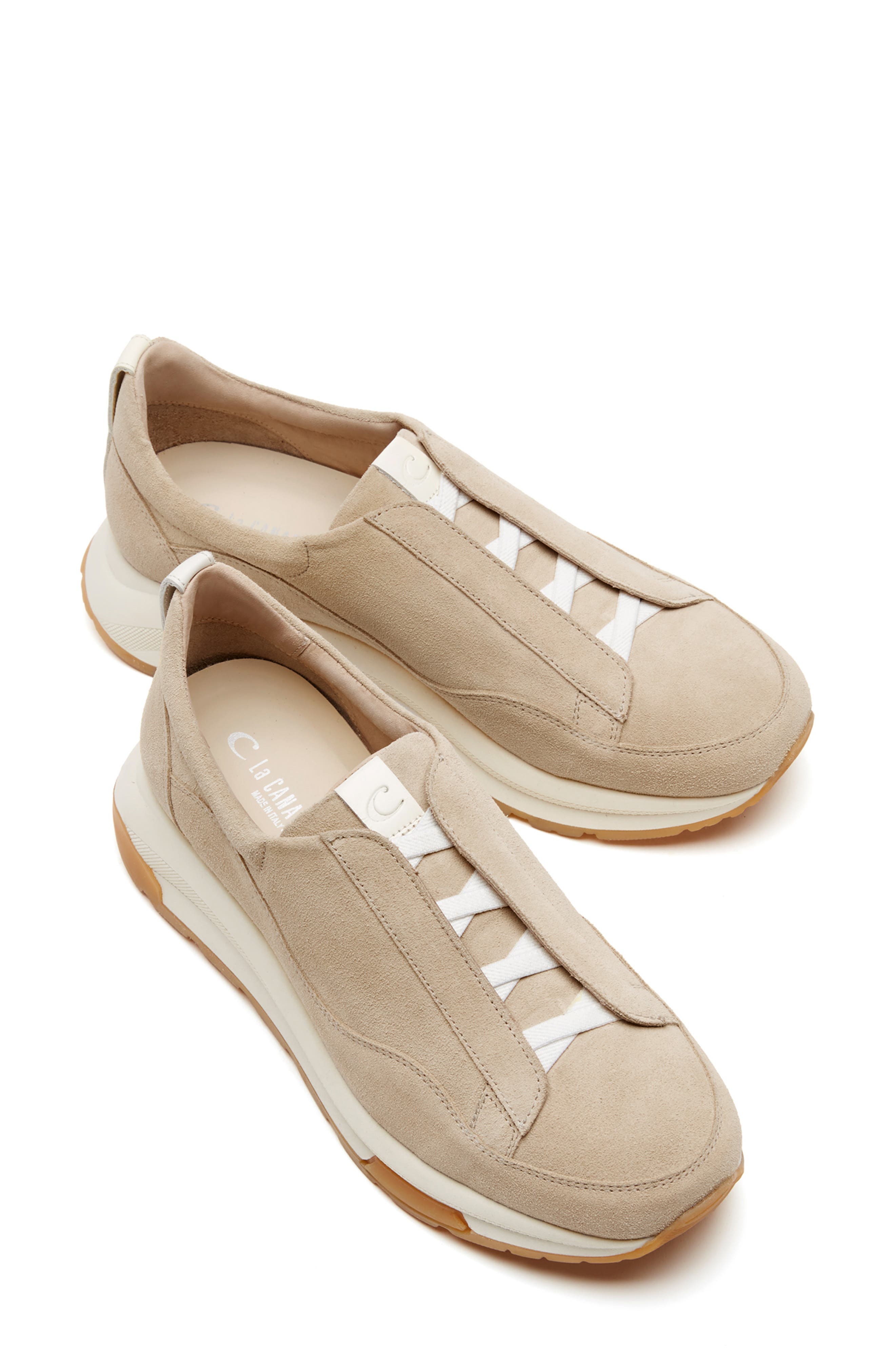 La Canadienne City Dry<sup>™</sup> Waterproof Slip-On Sneaker, Alternate, color, Champagne Suede