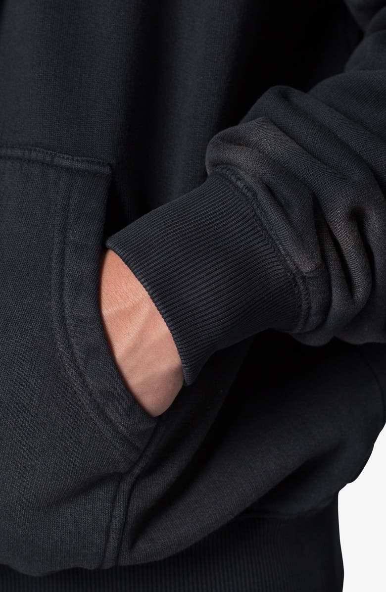 mnml Basic Faded Cotton Zip-Up Hoodie, Alternate, color, Washed Black