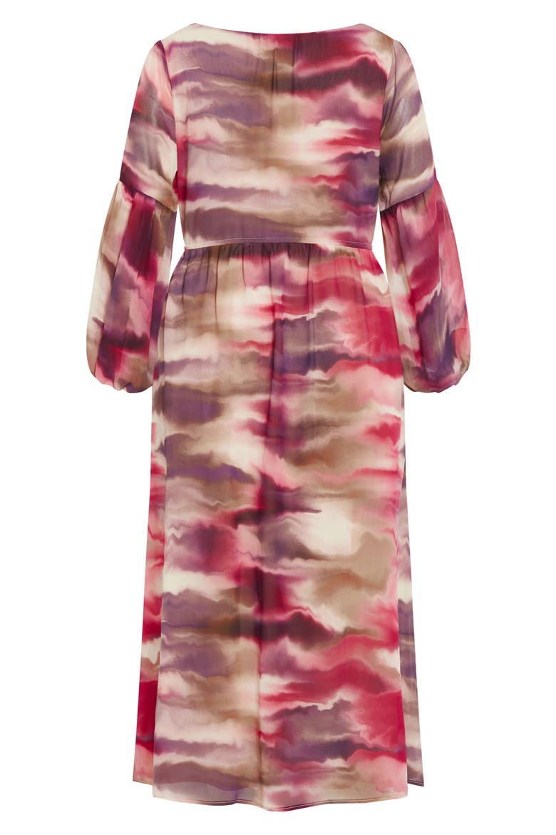 Romance Printed Long Sleeve Maxi Dress, Alternate, color, PINK PRINT