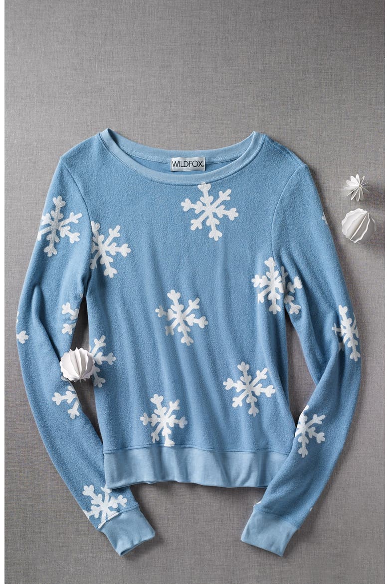 'Snowflake' Baggy Beach Jumper Pullover, Alternate, color, JET BLACK