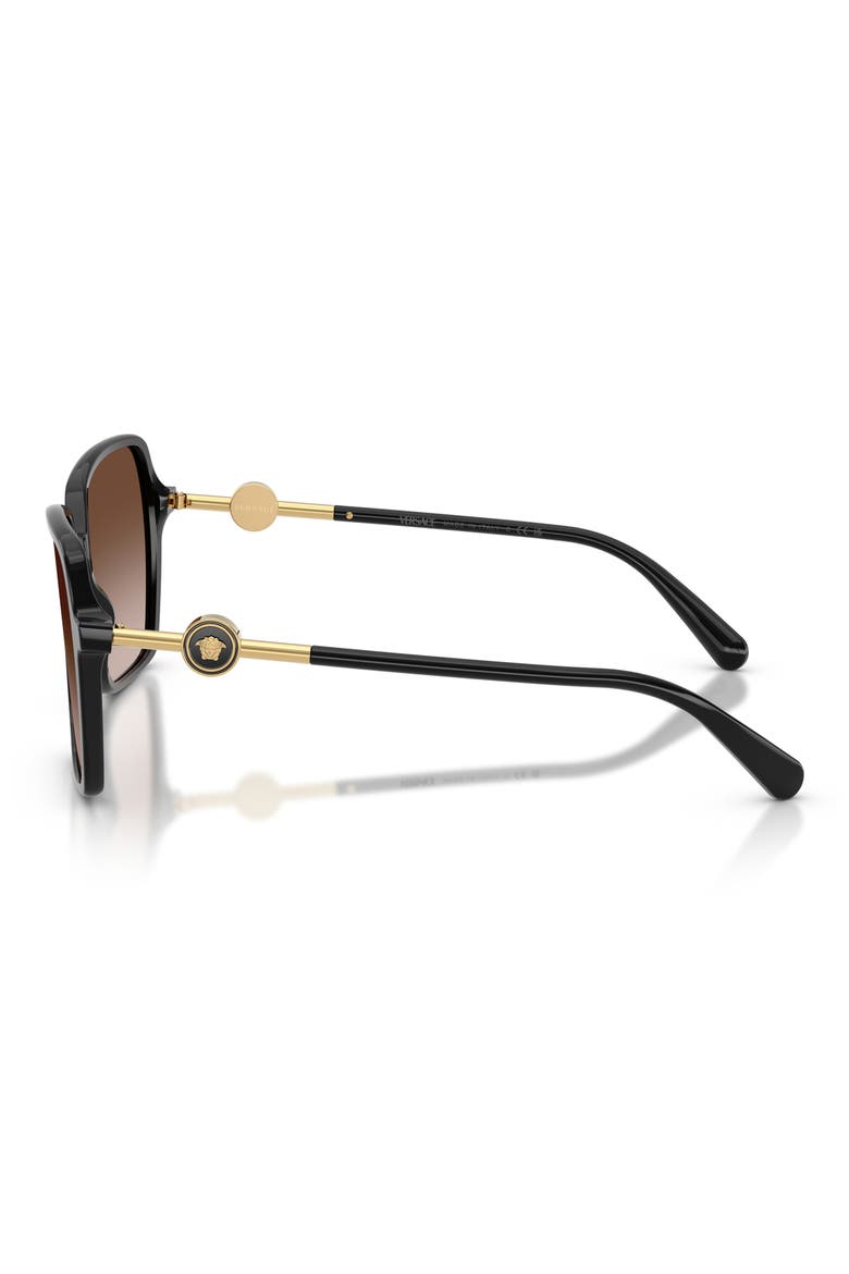58mm Square Sunglasses, Alternate, color, BLACK / BROWN GRADIENT