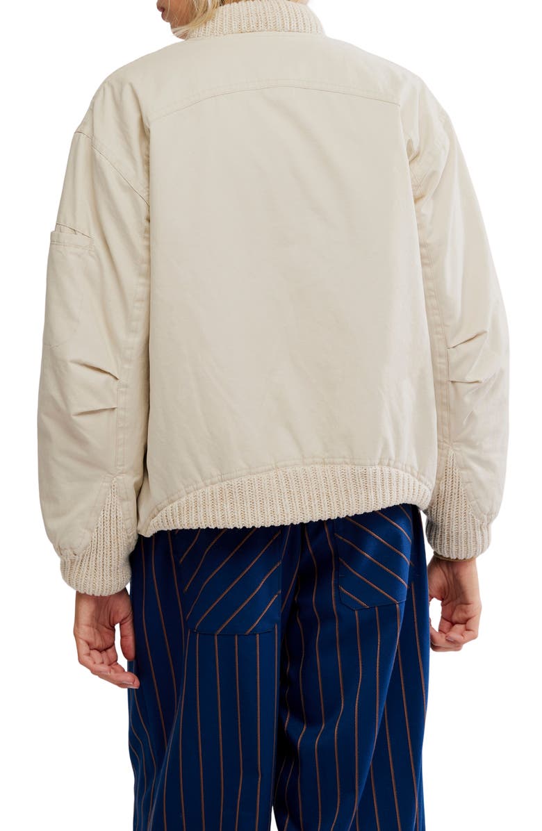 Free People Jax Bomber Jacket, Alternate, color, Almond Flour
