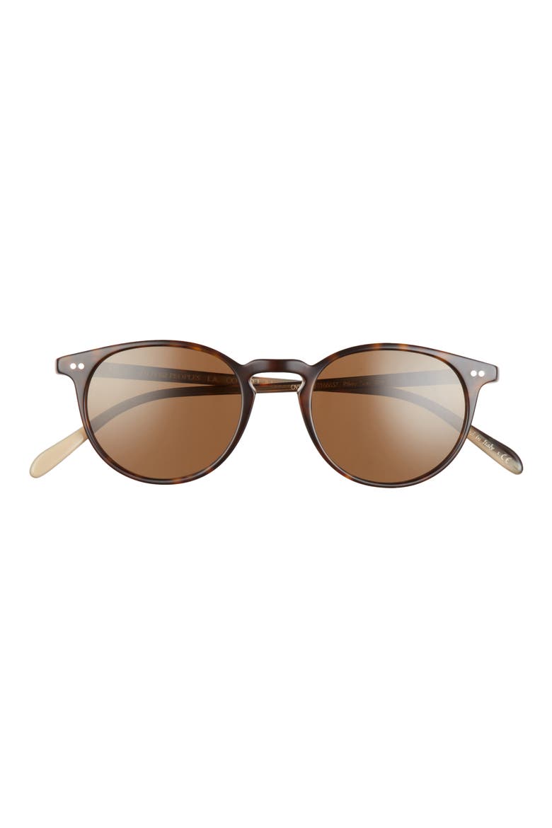 Riley 49mm Polarized Round Sunglasses, Main, color, POL BROWN