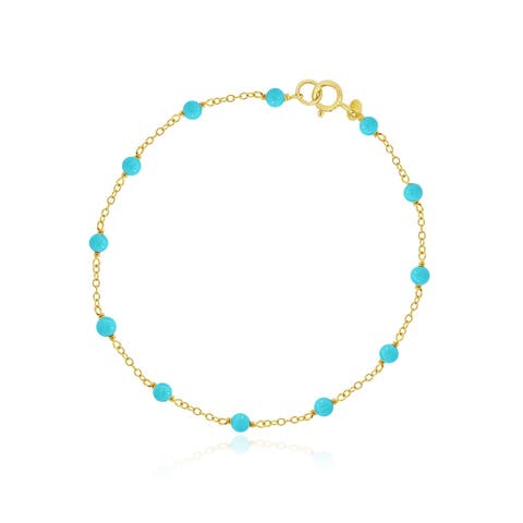 Turquoise Bead Chain Bracelet