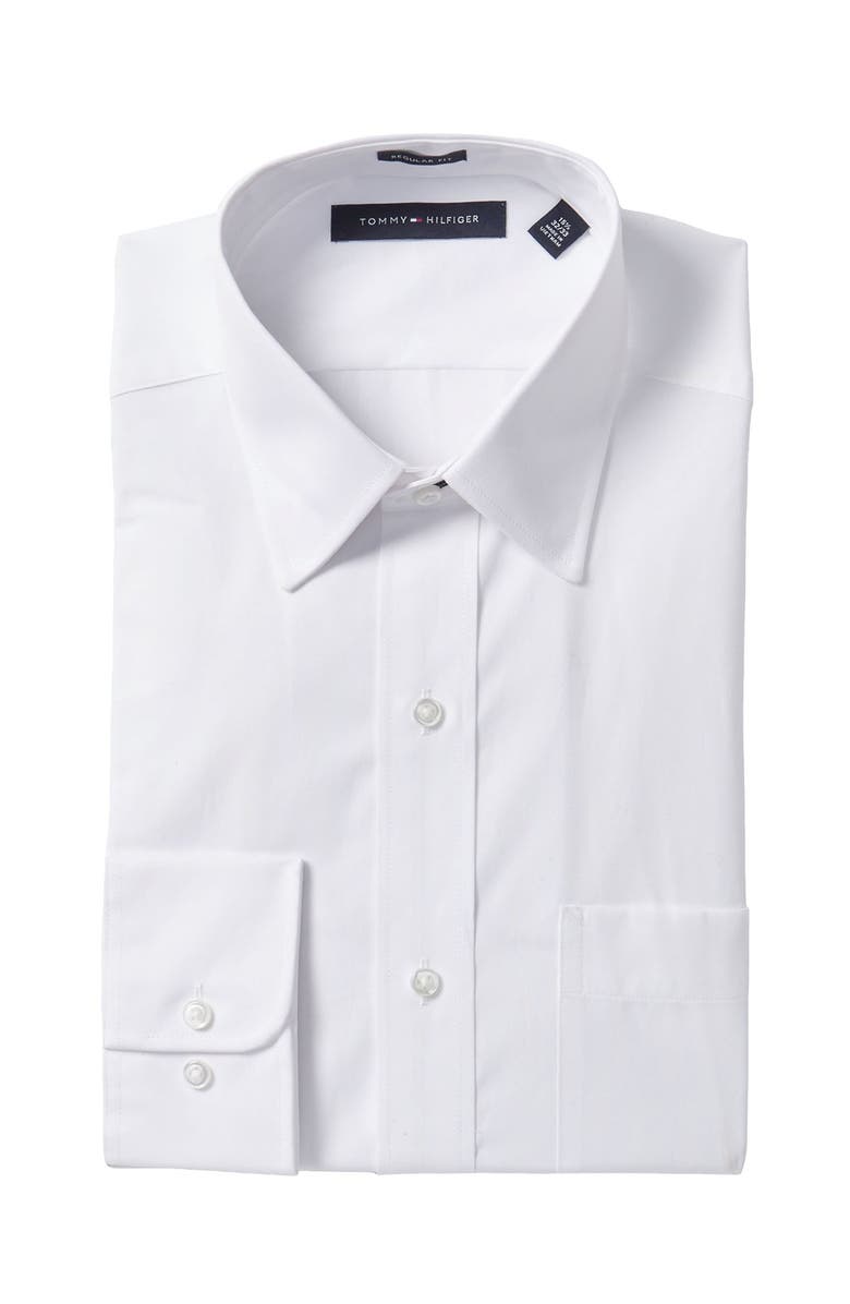 Tommy Hilfiger Solid Regular Fit Dress Shirt, Main, color, 