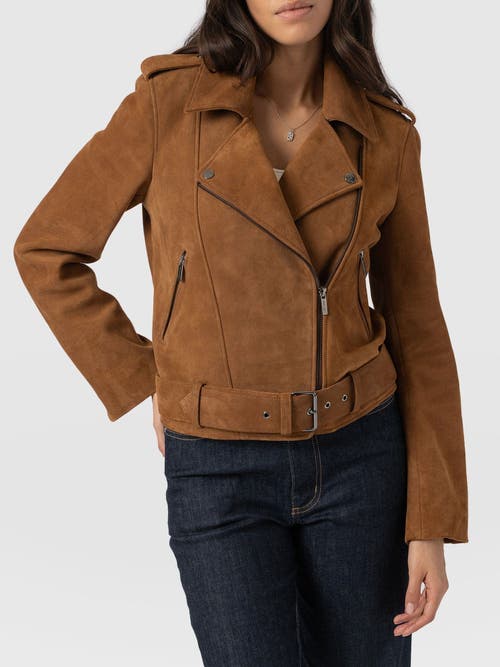 Saint + Sofia Luther Suede Jacket In Brown