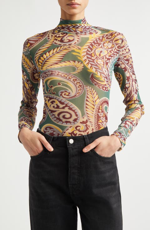 Paisley Print Jersey Top