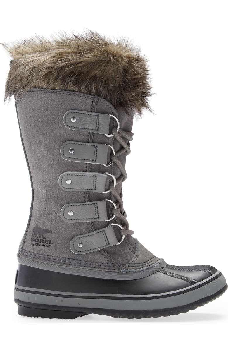 SOREL Joan of Arctic Faux Fur Waterproof Snow Boot, Alternate, color, Quarry/ Black