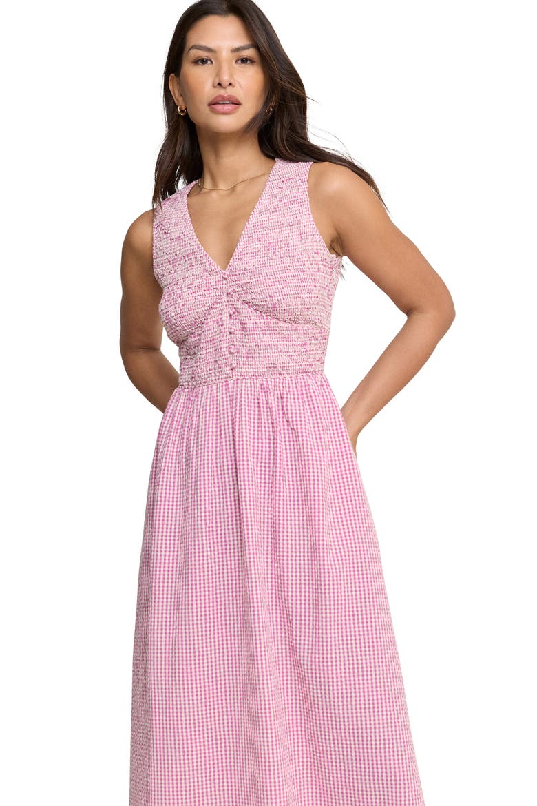 Eliza Check Print Sleeveless Dress, Alternate, color, PINK