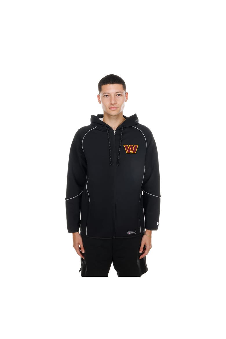 Men's New Era  Black Washington Commanders Combine Authentic Raglan Full-Zip Hoodie, Main, color, Black