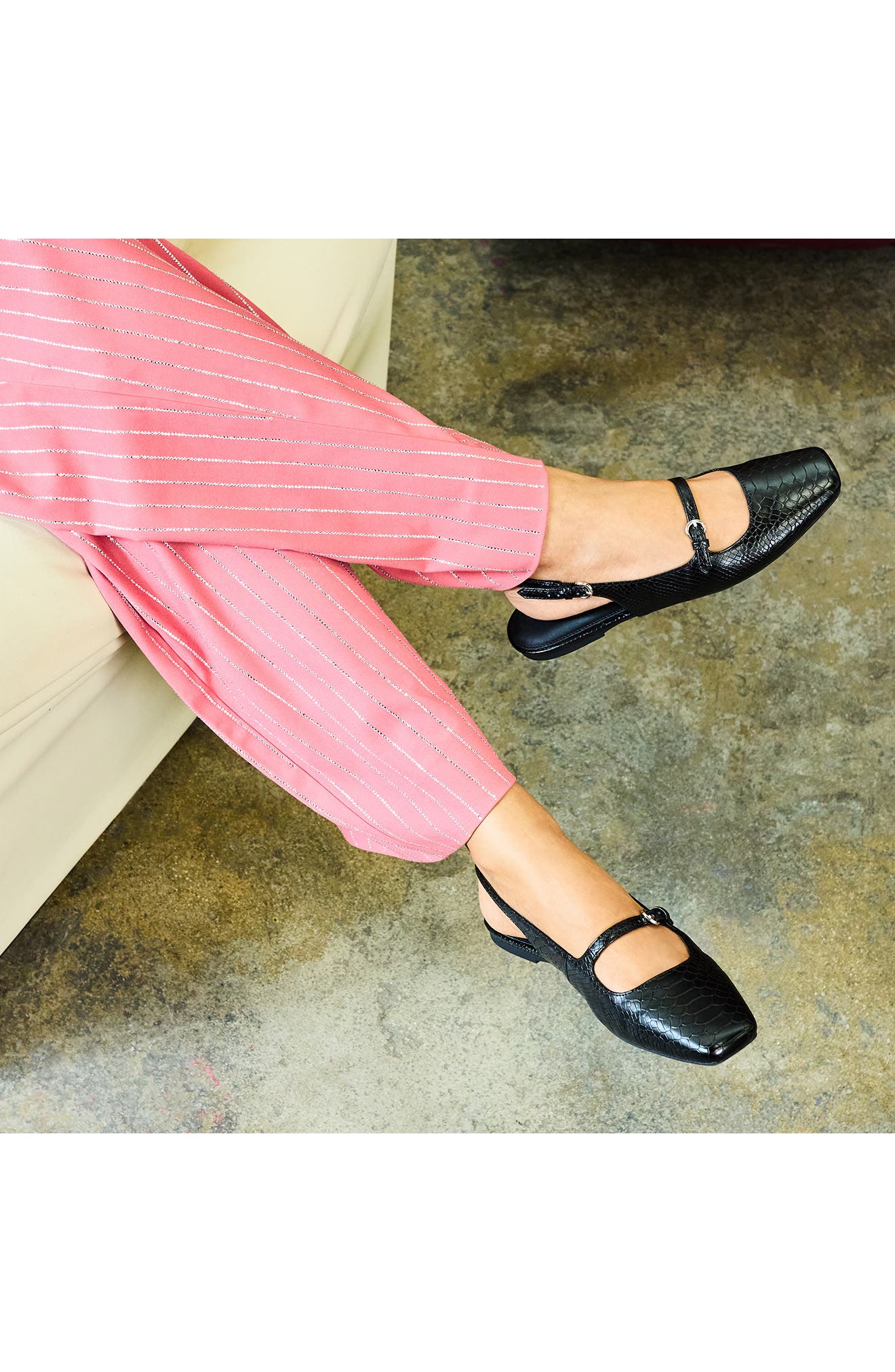 Katy Perry The Evie Snakeskin Embossed Slingback Flat, Alternate, color, 