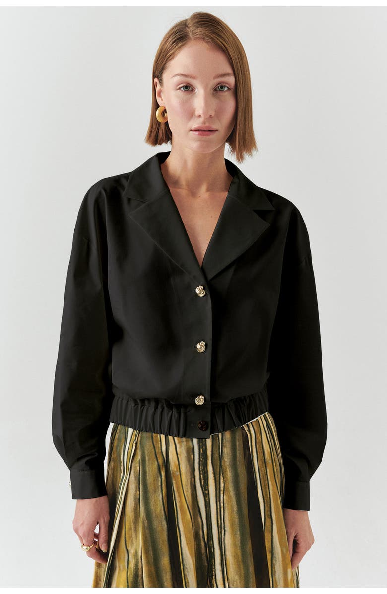Exquise Romina Collar Jacket, Main, color, Black