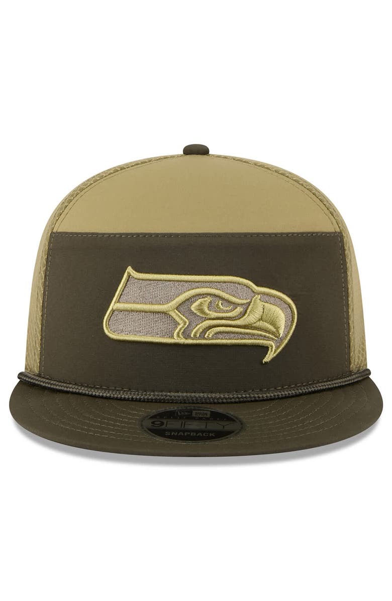 New Era Men's New Era  Dark Green Seattle Seahawks 2025 Salute to Service Split Panel 9FIFTY Snapback Hat, Alternate, color, 
