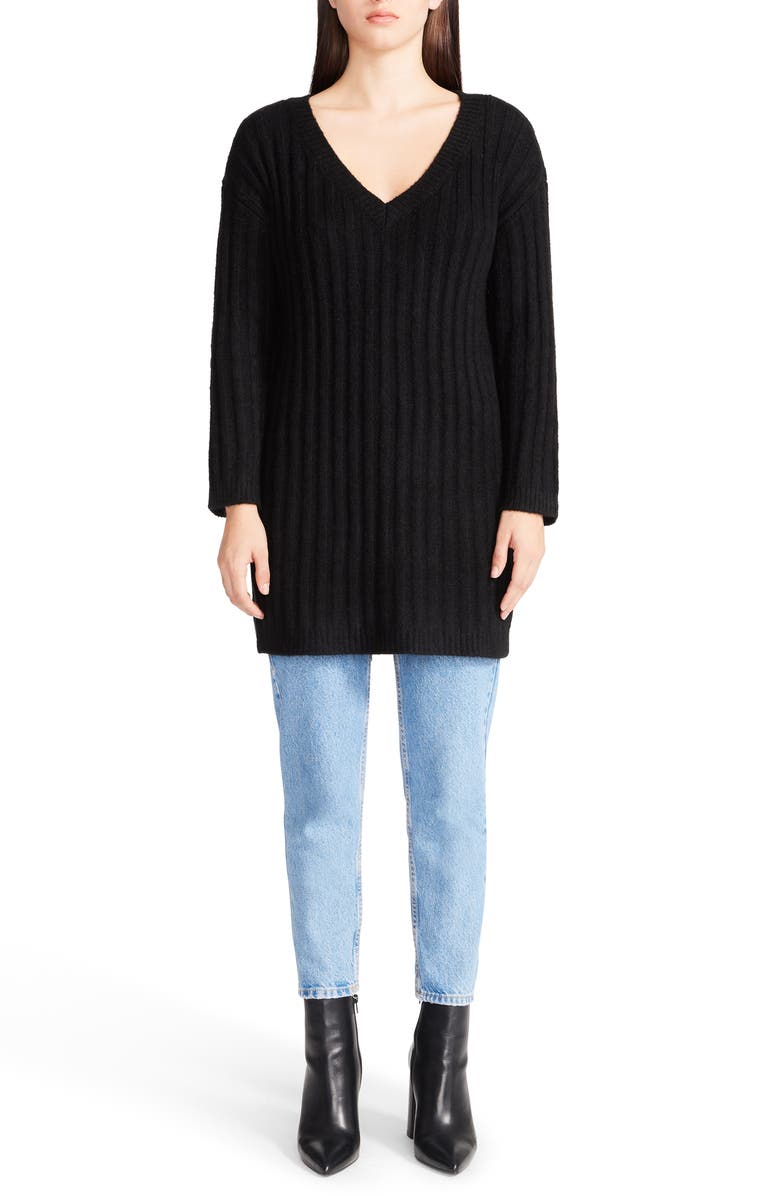 BB Dakota by Steve Madden Big Deal V-Neck Rib Sweater Dress, Main, color,