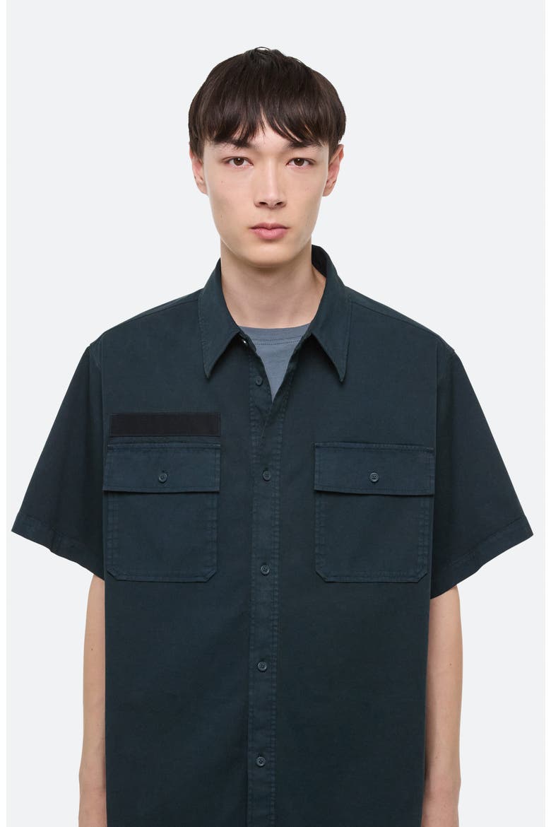 GD Uniform Short Sleeve Stretch Twill Button Up Shirt, Alternate, color, PINE