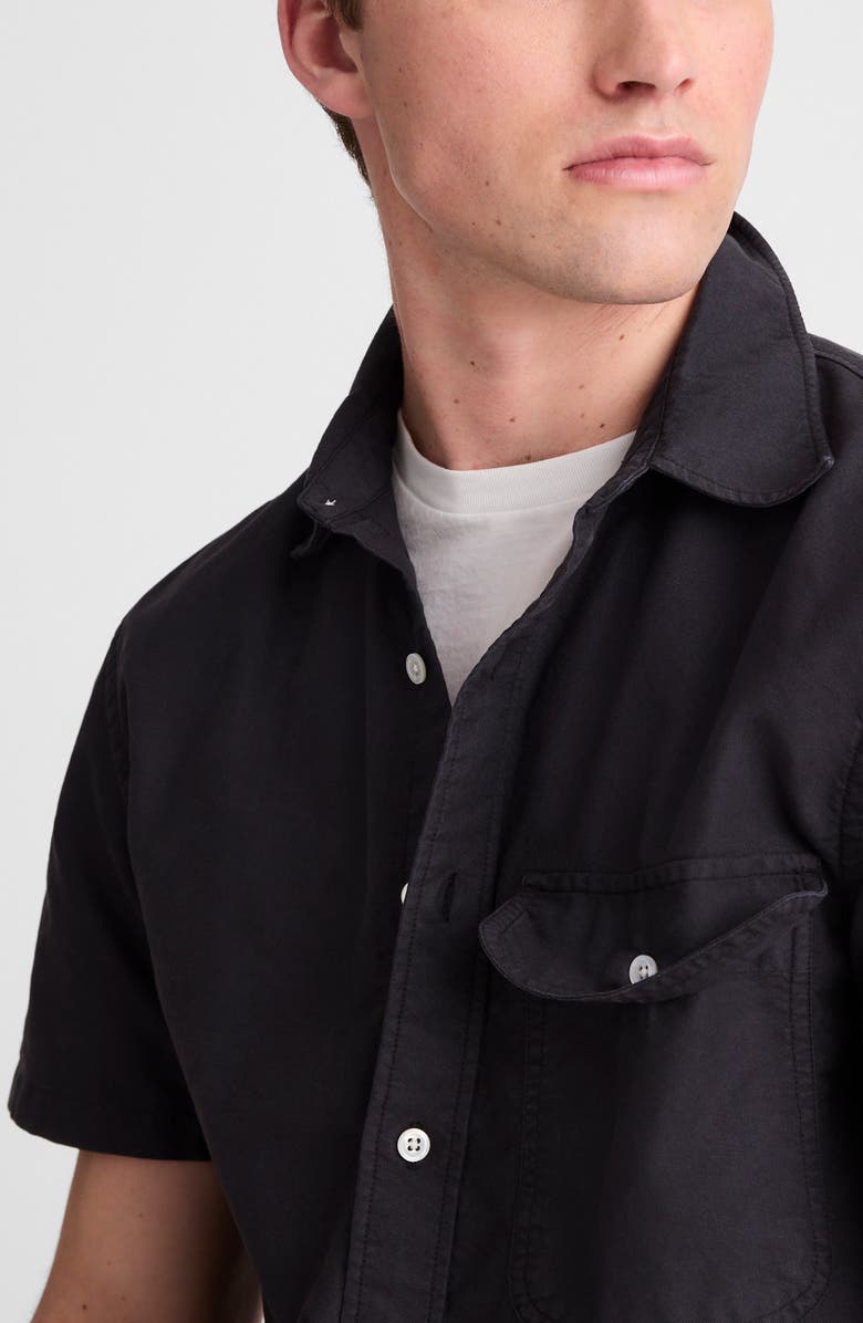 Madewell Allday Oxford Single Pocket Short Sleeve Button-Up Shirt, Alternate, color, Licorice