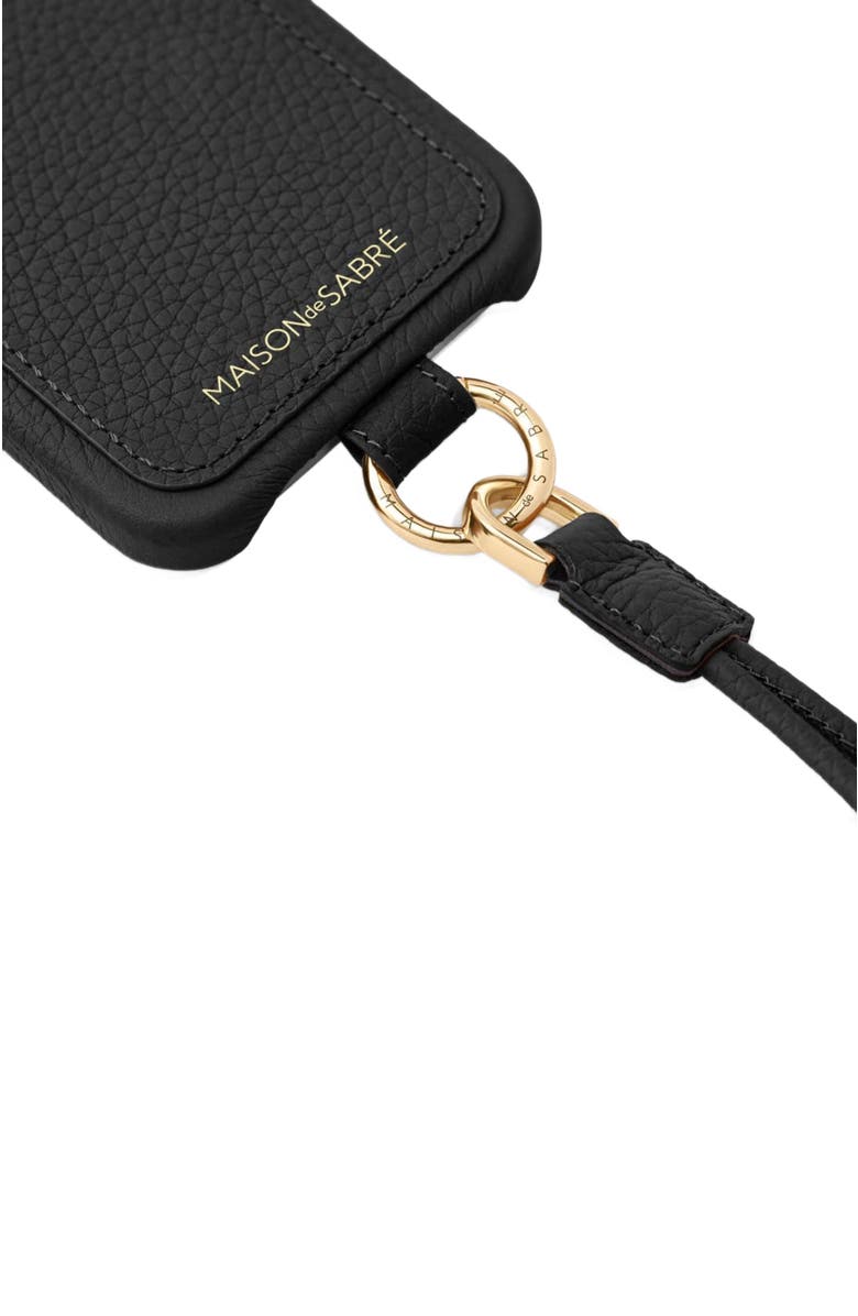 MAISON de SABRÉ Sling Phone Case, Alternate, color, Black Caviar
