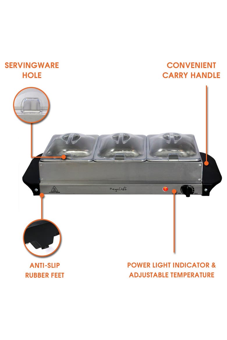 Buffet Server & Food Warmer, Alternate, color, Grey
