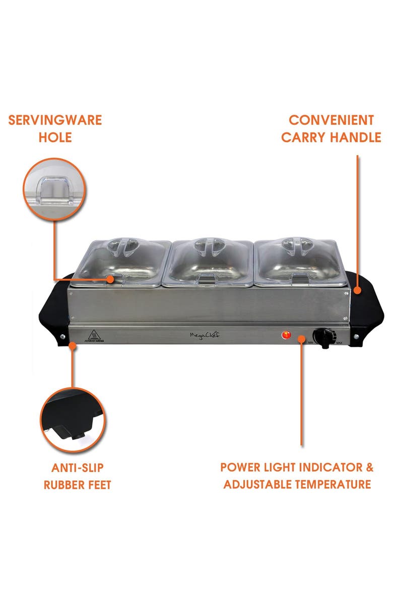 Megachef Buffet Server & Food Warmer, Alternate, color, Grey