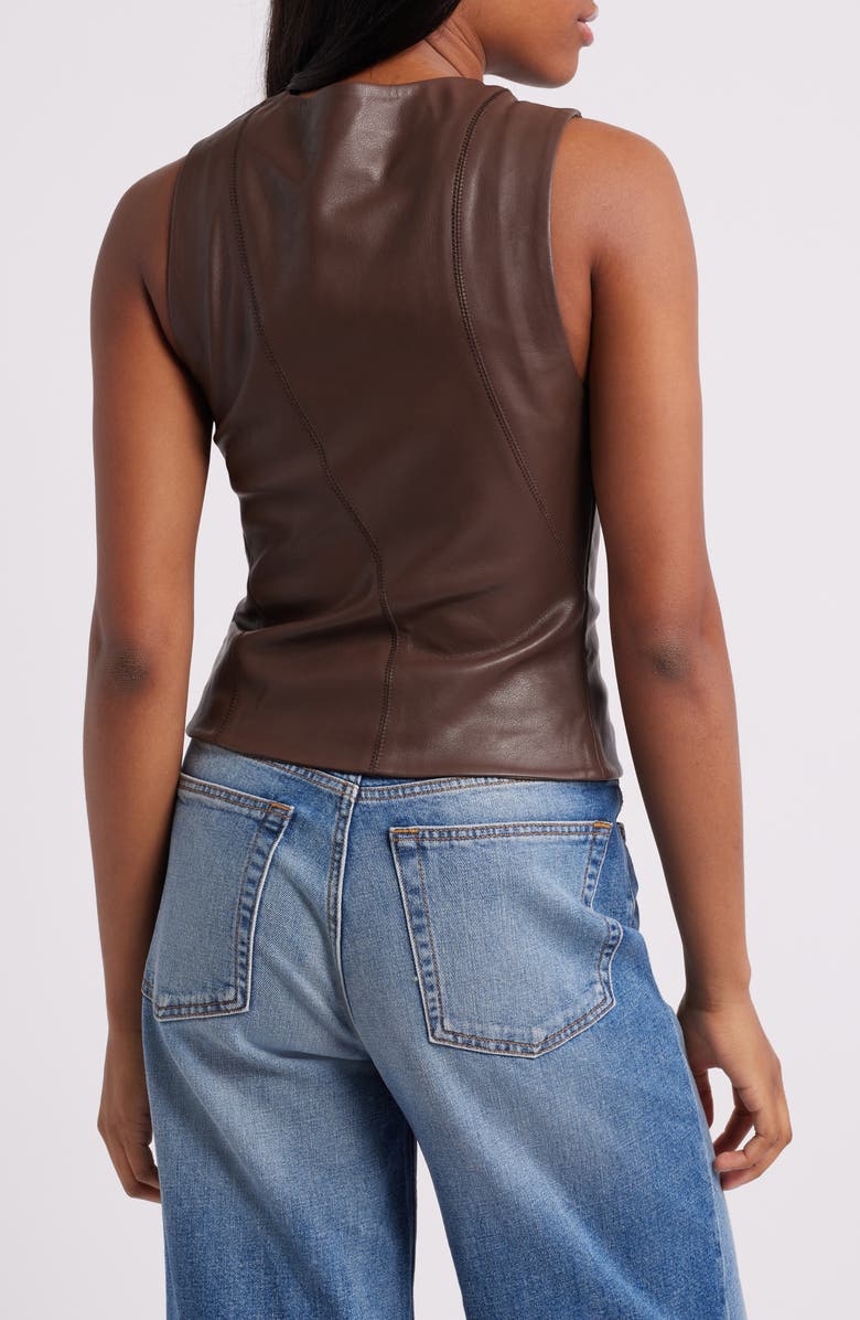 Mistress Rocks Zip Front Faux Leather Top, Alternate, color,