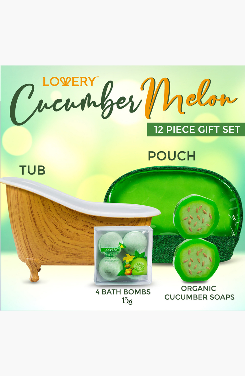Lovery Cucumber & Melon 12 pc Home Spa Aromatherapy Gift Set, Alternate, color, Cucumber & Melon