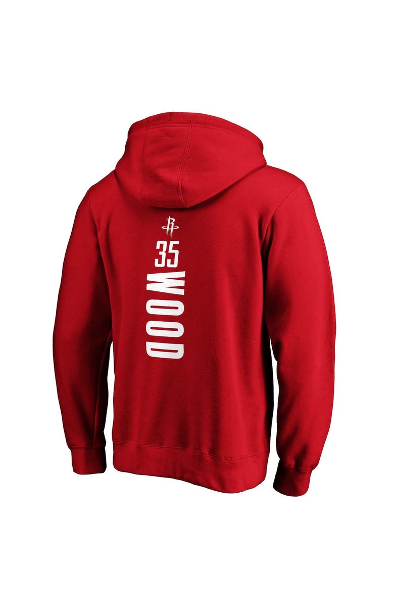FANATICS Men's Fanatics Branded Christian Wood Red Houston Rockets Playmaker Name & Number Fitted Pullover Hoodie, Alternate, color, 