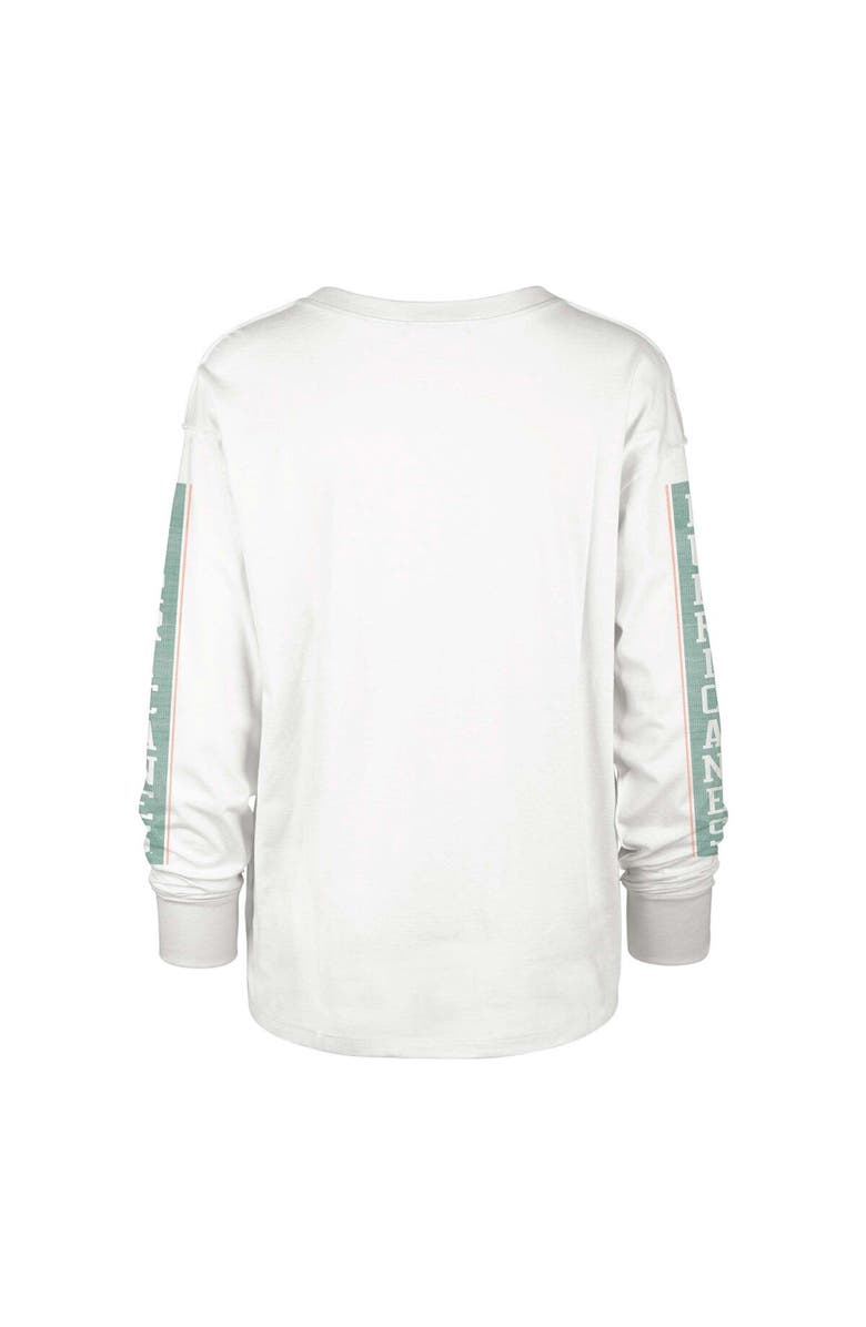 '47 Women's '47 Cream Miami Hurricanes Statement SOA 3-Hit Long Sleeve T-Shirt, Alternate, color, 