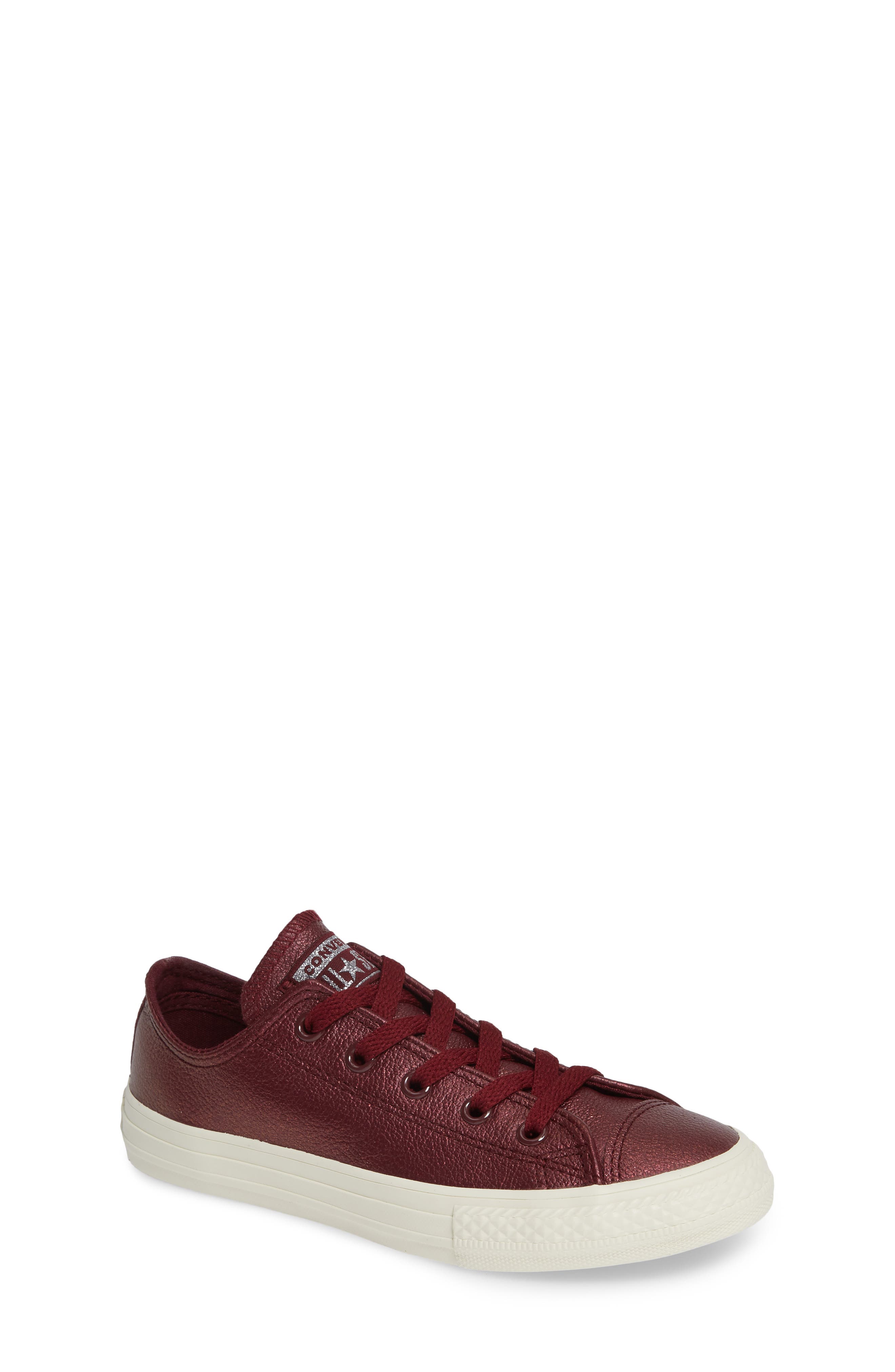 Converse Chuck Taylor<sup>®</sup> All Star<sup>®</sup> Metallic Faux Leather Ox Sneaker, Main, color, 