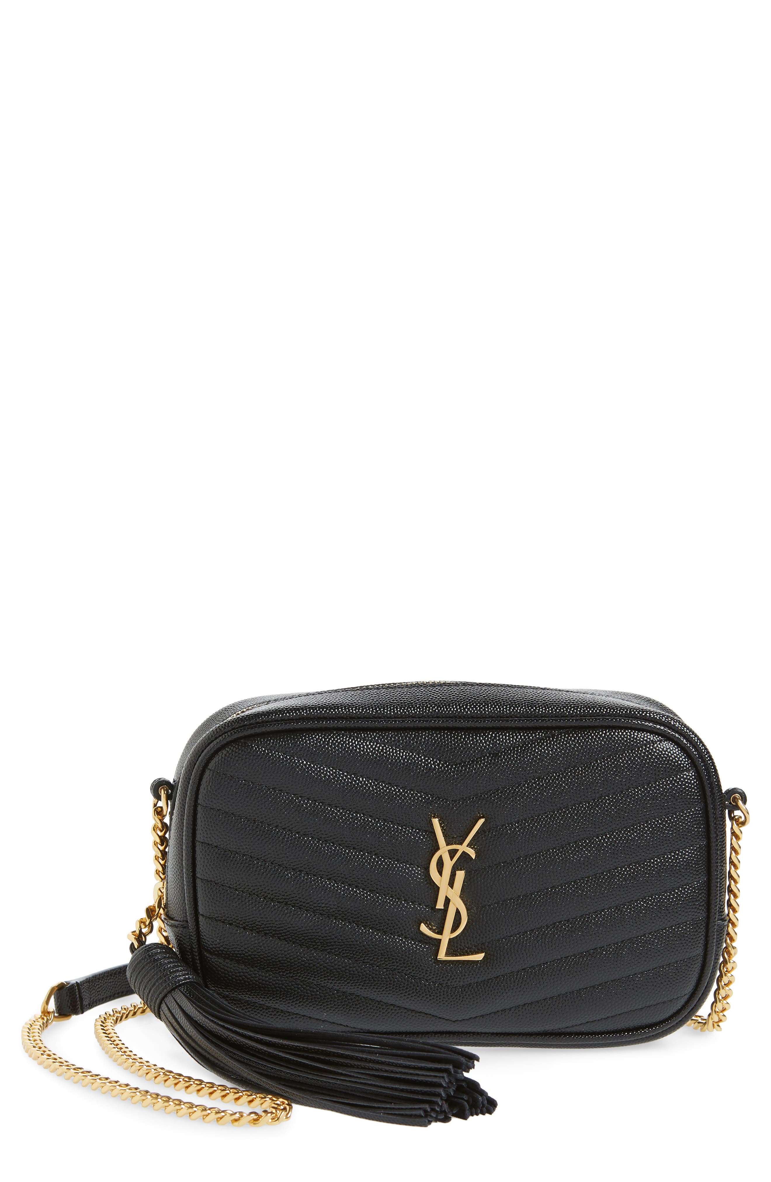Mini Lou Quilted Leather Crossbody Bag, Main, color, NOIR