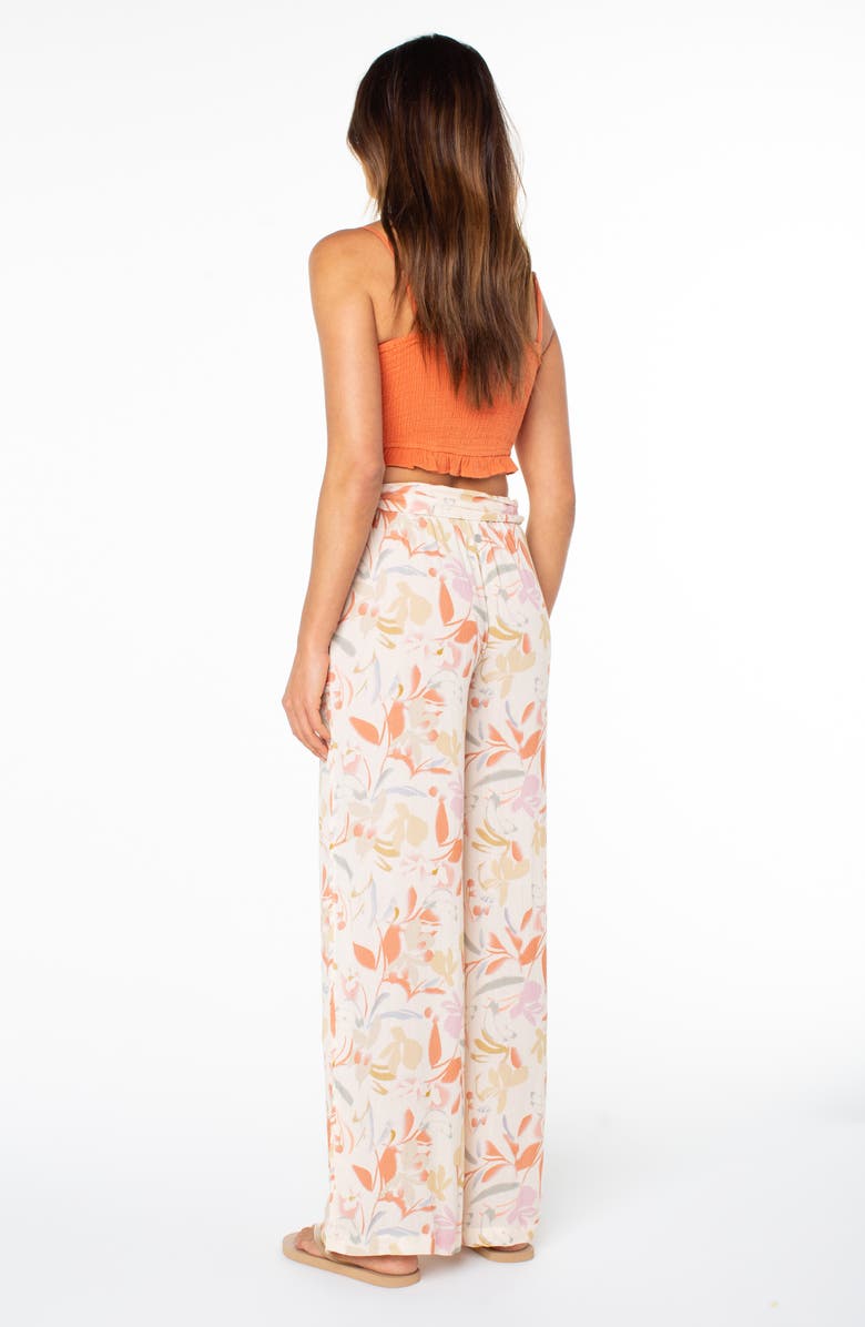 Roxy On the Road Floral Wide Leg Pants, Alternate, color, Parchment