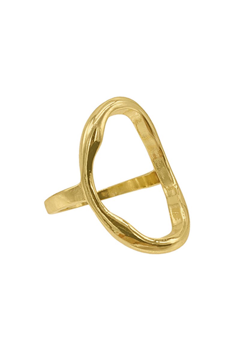Open Hammered Oval Ring, Main, color, YELLOW