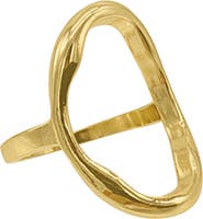 Adornia Open Hammered Oval Ring