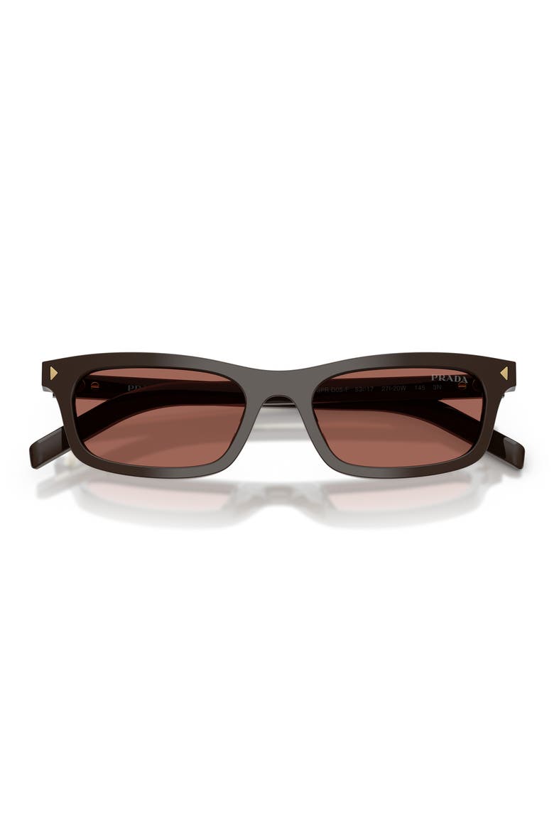 53mm Pillow Sunglasses, Alternate, color, CIGAR / BROWN
