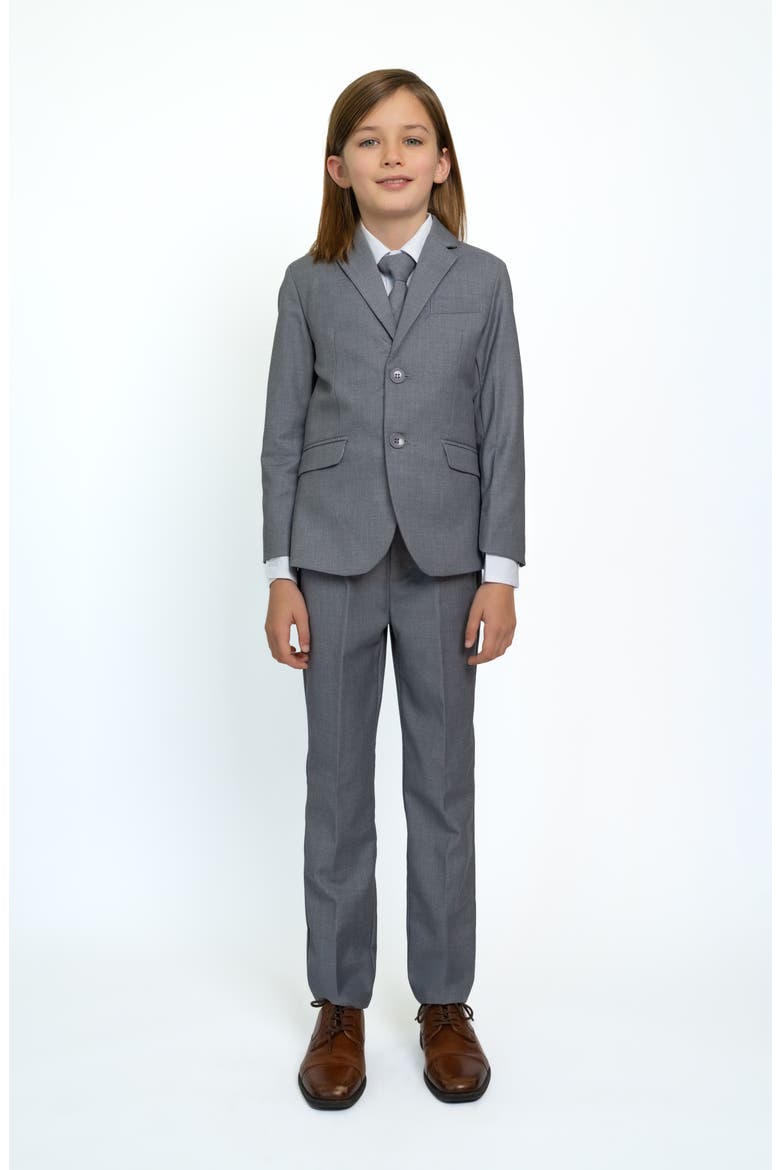 Kids' 007 5-Piece Slim Fit Suit, Main, color, Heather Grey