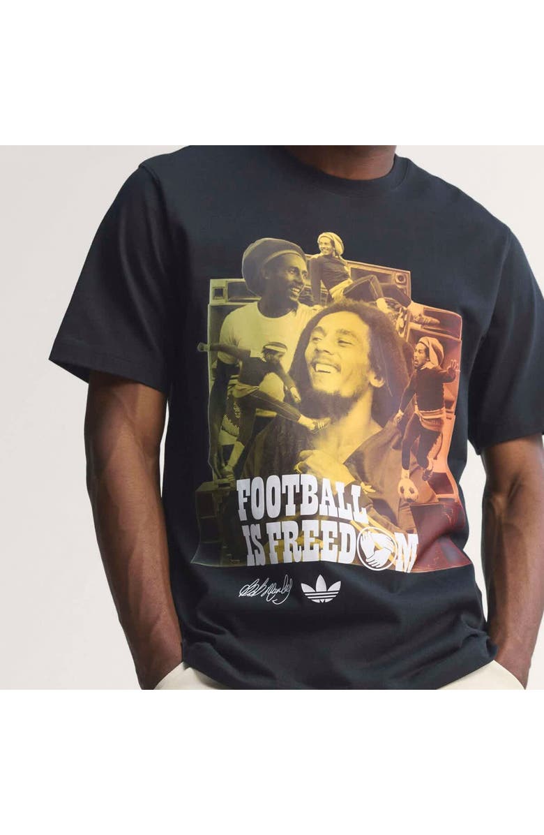adidas Men's adidas x Bob Marley Black Jamaica National Team Originals T-Shirt, Main, color, Black