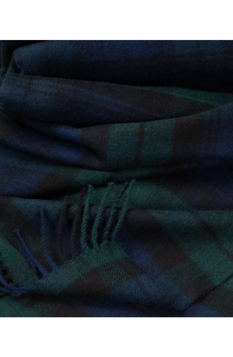 Prince of Scots Highland Tartan Tweed Merino Wool Throw, Alternate, color, Black Watch