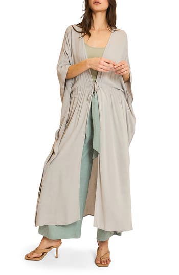 Wishlist Tie Oversize Duster In Gray