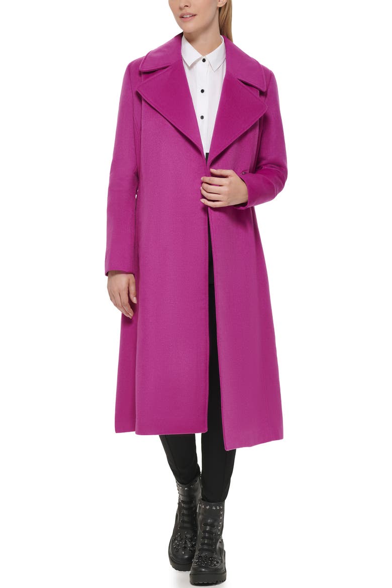 Wool Blend Wrap Coat, Alternate, color, BERRY