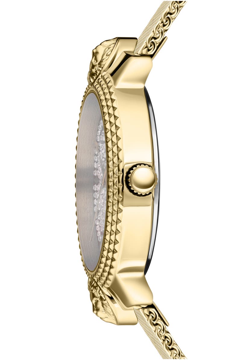 VERSUS Versace Mouffetard Swarovski Crystal Embellished Mesh Strap Watch, 38mm, Alternate, color, 