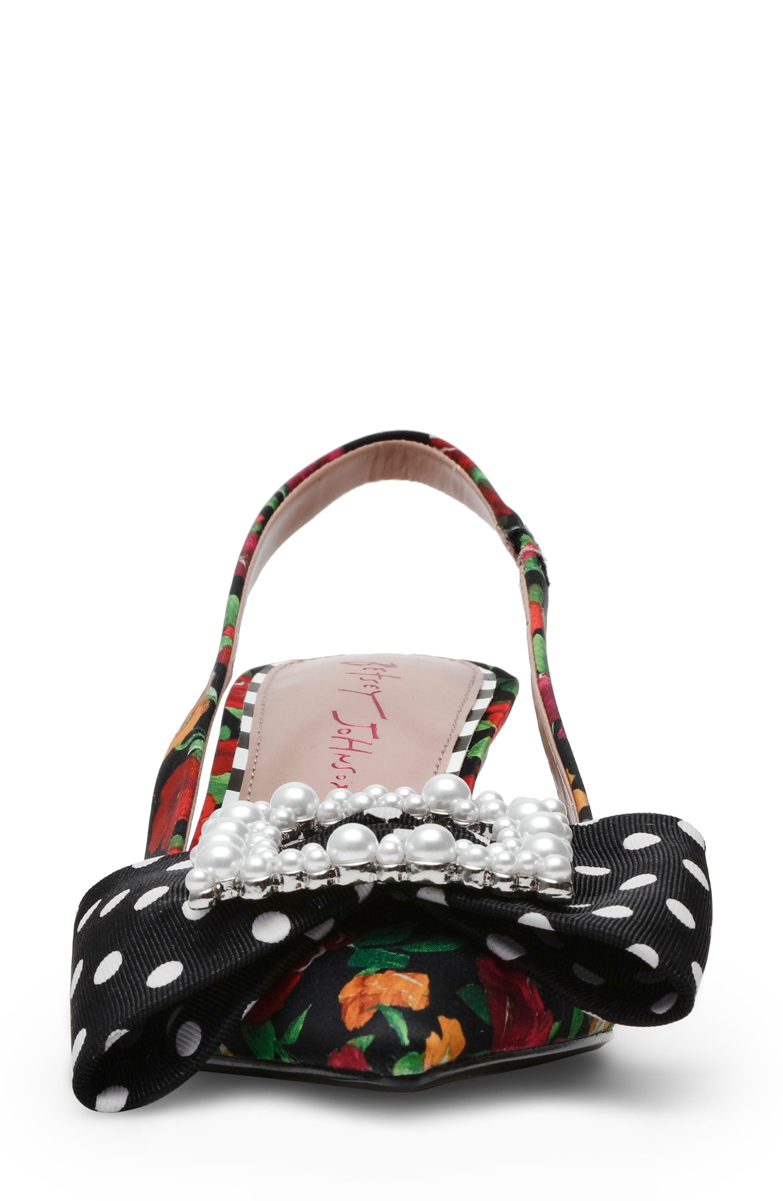 Betsey Johnson Birdy Pointed Toe Slingback Pump, Alternate, color, 
