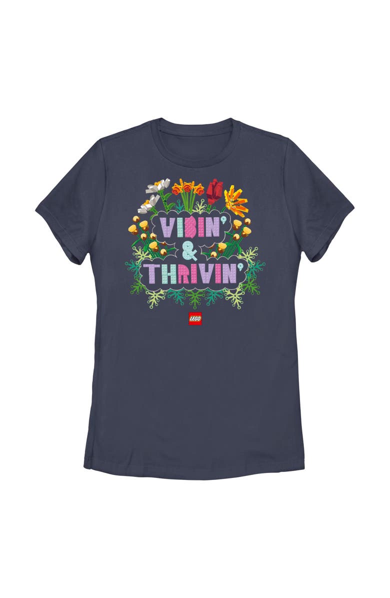 LEGO Women's LEGO Vibin' and Thrivin'  Graphic T-Shirt, Main, color, Navy Blue