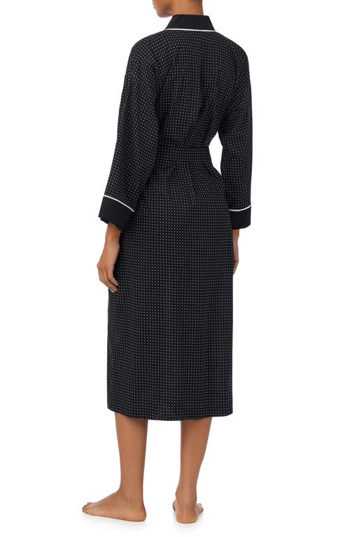 Ralph Lauren Lauren Dot Print Robe In Black